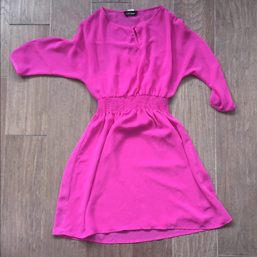 Hot pink dress with matching slip